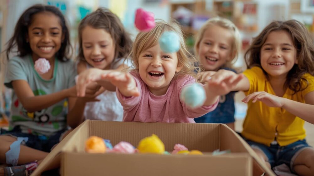 ボール遊びをする子どもたち
